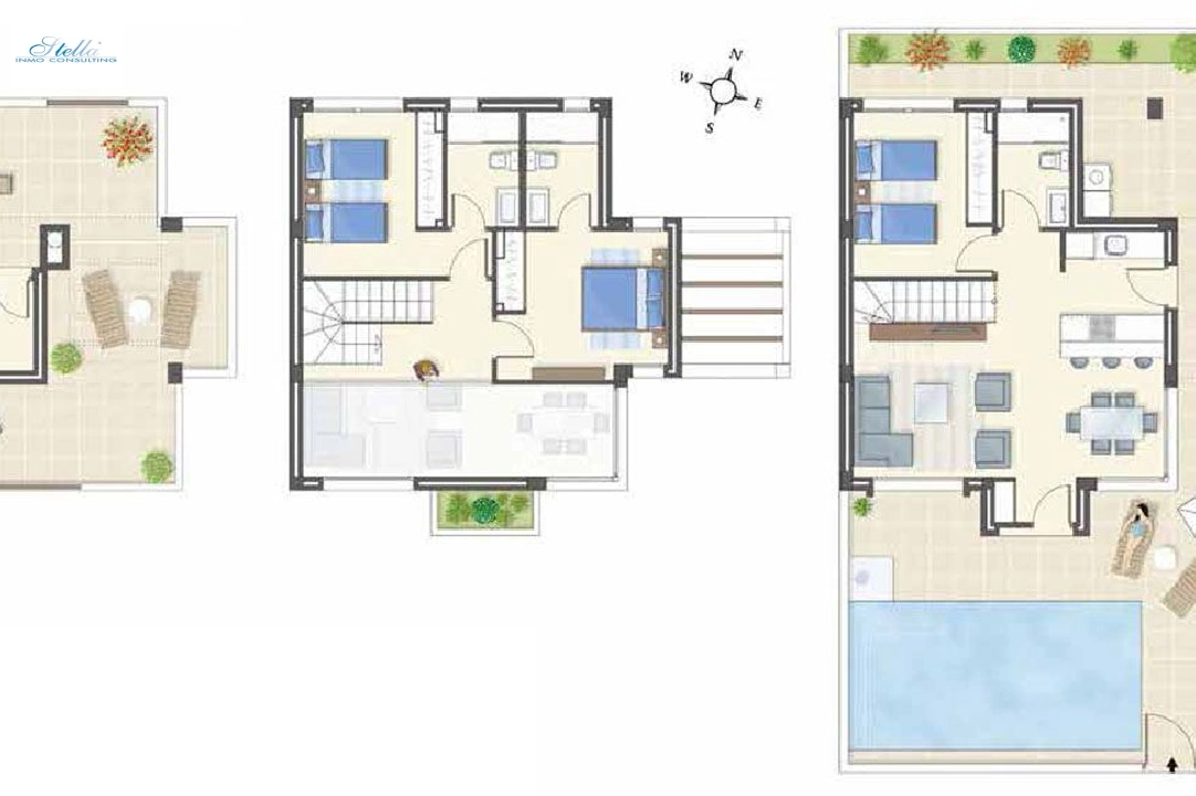 Villa in Rojales zu verkaufen, Wohnfläche 159 m², Zustand Erstbezug, Grundstück 173 m², 3 Schlafzimmer, 3 Badezimmer, Pool, ref.: HA-RON-360-E03-2