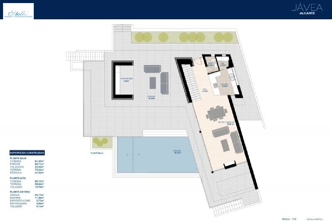 Villa in Javea(Tosalet 5) zu verkaufen, Wohnfläche 372 m², Baujahr 2015, Klimaanlage, Grundstück 1000 m², 3 Schlafzimmer, 2 Badezimmer, Pool, ref.: BI-JA.H-100-7