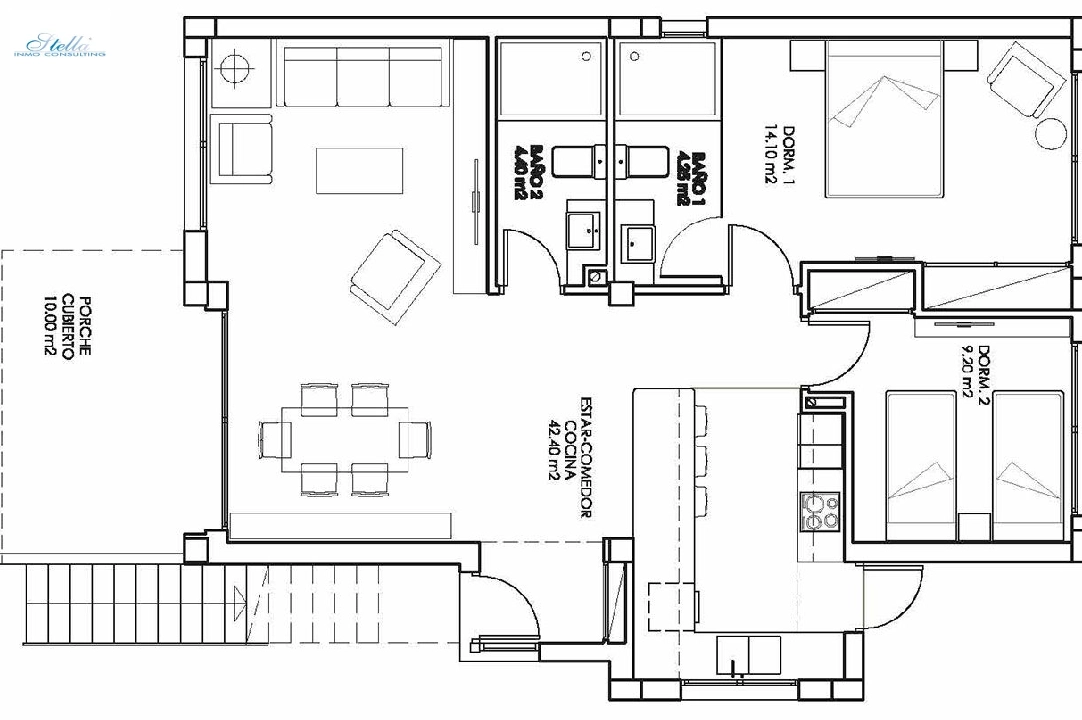 Erdgeschoss Apartment in San Miguel de Salinas zu verkaufen, Wohnfläche 92 m², Zustand Erstbezug, 3 Schlafzimmer, 2 Badezimmer, Pool, ref.: HA-SMN-205-A01-3
