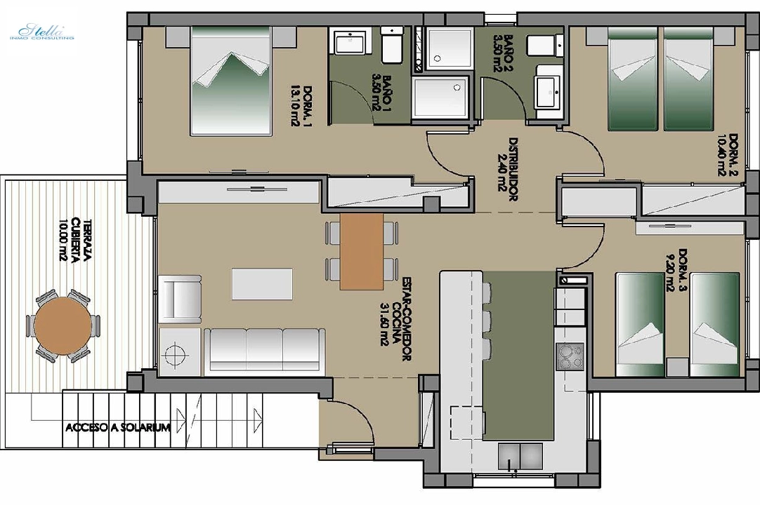 Penthouse Apartment in San Miguel de Salinas zu verkaufen, Wohnfläche 169 m², Zustand Erstbezug, 3 Schlafzimmer, 2 Badezimmer, Pool, ref.: HA-SMN-205-A02-2