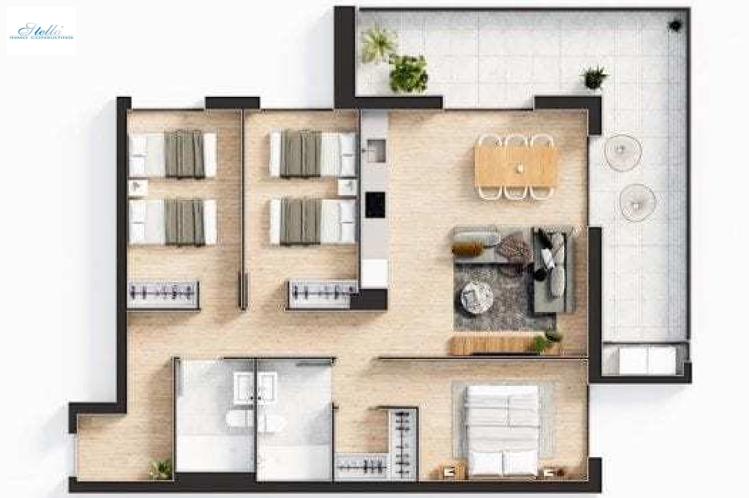 Apartment in Javea zu verkaufen, Wohnfläche 93 m², Baujahr 2021, + KLIMA, Klimaanlage, 3 Schlafzimmer, 2 Badezimmer, Pool, ref.: UH-UHM1898-D-22