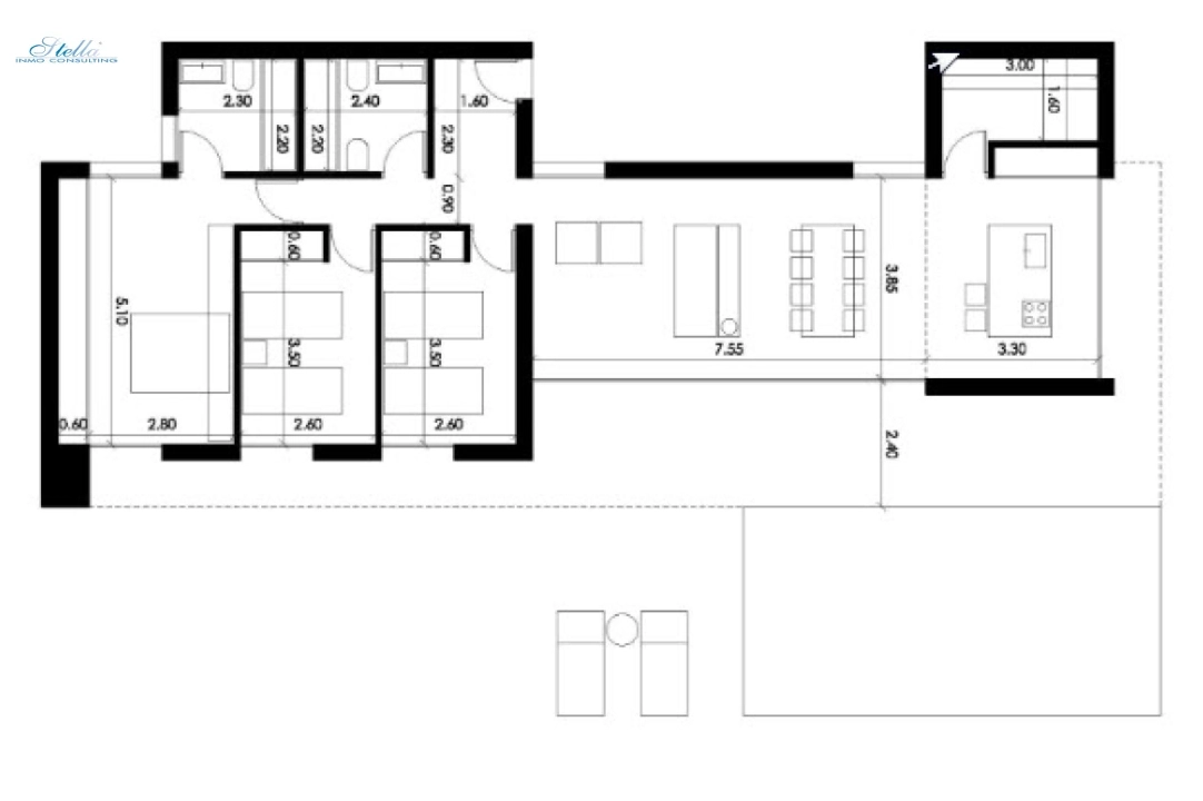 Villa in Denia(Santa lucia) zu verkaufen, Wohnfläche 165 m², Klimaanlage, Grundstück 1167 m², 3 Schlafzimmer, 2 Badezimmer, ref.: BP-3493DEN-4