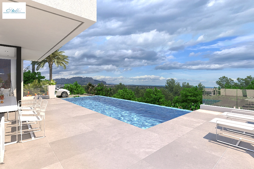 Villa in Pedreguer(Monte Solana 1) zu verkaufen, Wohnfläche 162 m², Baujahr 2024, Klimaanlage, Grundstück 928 m², 3 Schlafzimmer, 2 Badezimmer, Pool, ref.: UM-UV-MONTE-SOLANA-II-2