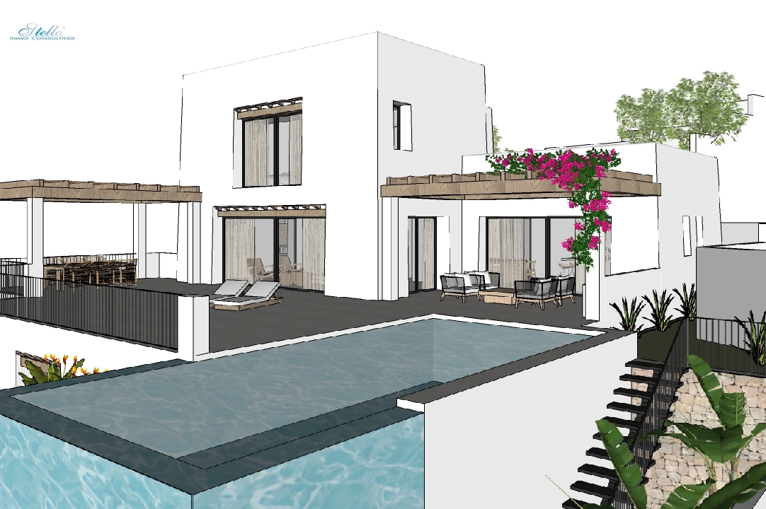 Villa in Moraira zu verkaufen, Wohnfläche 425 m², Baujahr 2023, Klimaanlage, Grundstück 1000 m², 4 Schlafzimmer, 4 Badezimmer, Pool, ref.: BI-MT.H-777-10