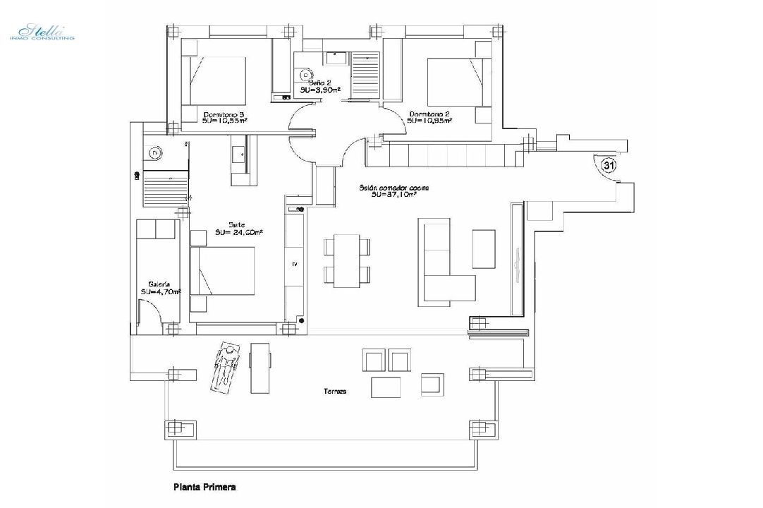 Penthouse Apartment in Dehesa de Campoamor zu verkaufen, Wohnfläche 217 m², Zustand gepflegt, + fussboden, Klimaanlage, 3 Schlafzimmer, 2 Badezimmer, Pool, ref.: HA-OC-157-33