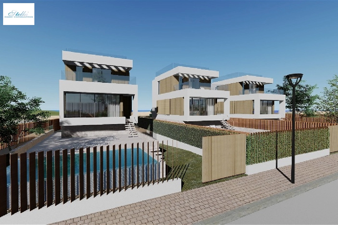 Villa in Oliva zu verkaufen, Wohnfläche 173 m², Baujahr 2023, Zustand Erstbezug, + Fussbodenheizung, Klimaanlage, Grundstück 350 m², 3 Schlafzimmer, 4 Badezimmer, Pool, ref.: AS-1623-15