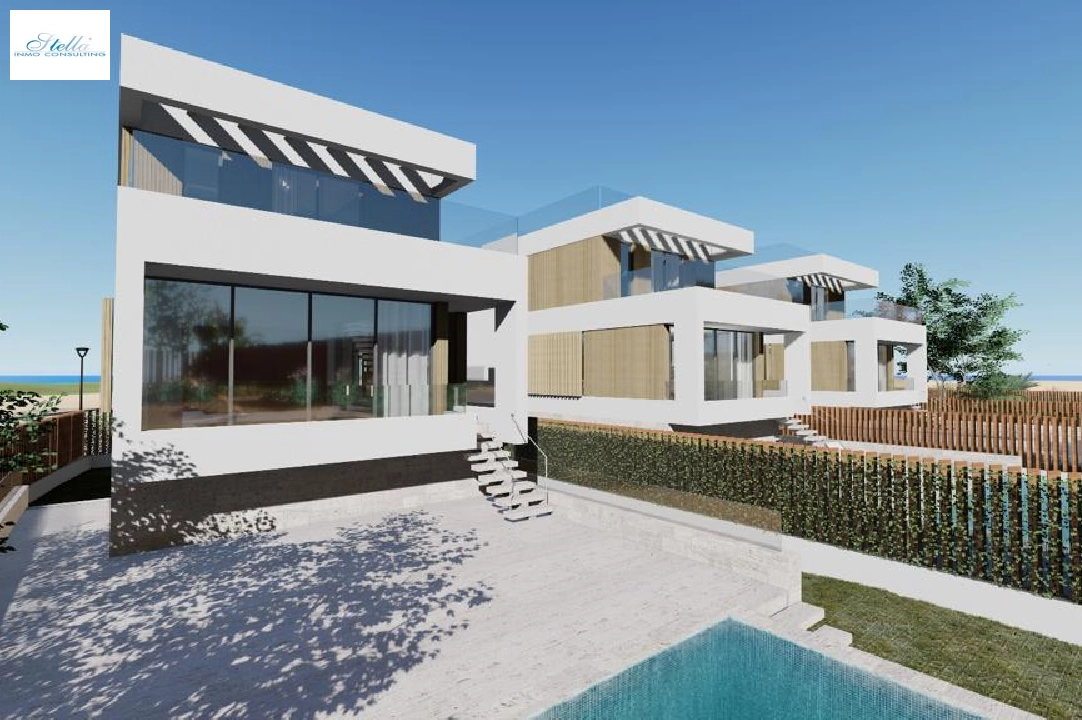 Villa in Oliva zu verkaufen, Wohnfläche 173 m², Baujahr 2023, Zustand Erstbezug, + Fussbodenheizung, Klimaanlage, Grundstück 350 m², 3 Schlafzimmer, 4 Badezimmer, Pool, ref.: AS-1623-27