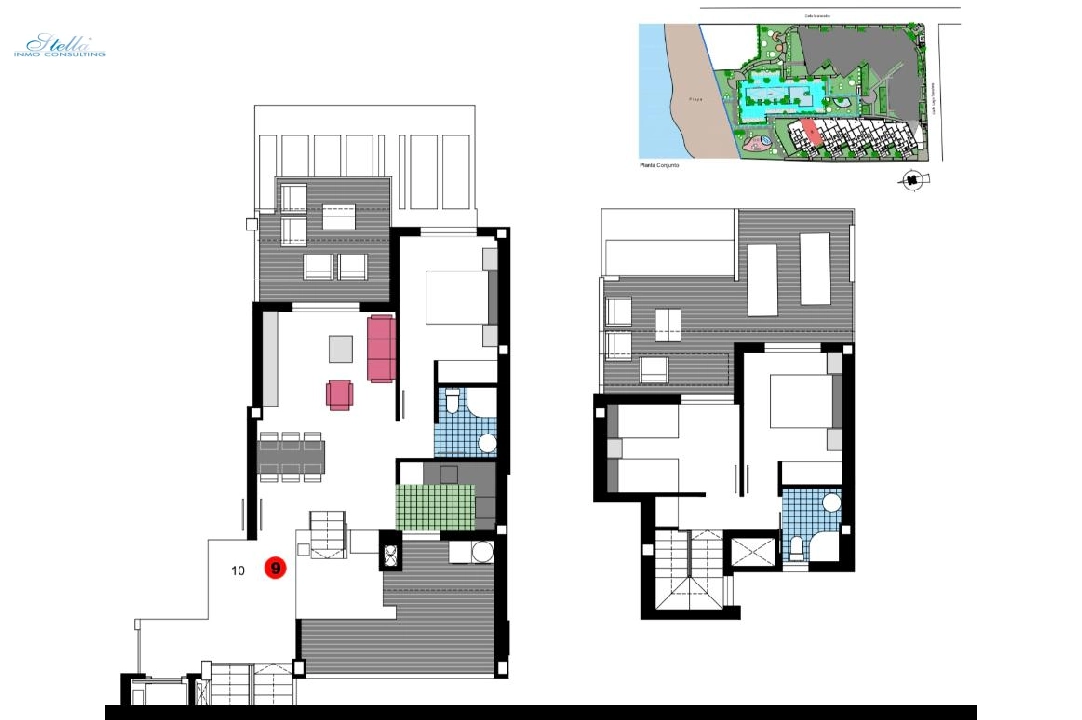 Penthouse Apartment in Denia zu verkaufen, Wohnfläche 98 m², Baujahr 2023, Zustand neuwertig, + KLIMA, Klimaanlage, 3 Schlafzimmer, 2 Badezimmer, Pool, ref.: AS-1723-4