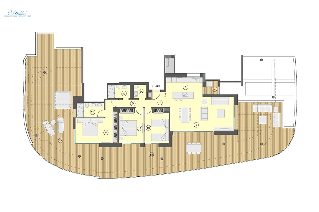 Etagen Apartment in Benidorm zu verkaufen, Wohnfläche 130 m², Zustand Erstbezug, Klimaanlage, 3 Schlafzimmer, 2 Badezimmer, Pool, ref.: HA-BEN-113-A03-29