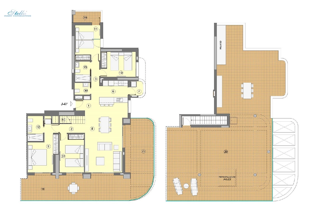 Penthouse Apartment in Benidorm zu verkaufen, Wohnfläche 373 m², Zustand Erstbezug, + fussboden, Klimaanlage, 4 Schlafzimmer, 2 Badezimmer, Pool, ref.: HA-BEN-112-A06-10