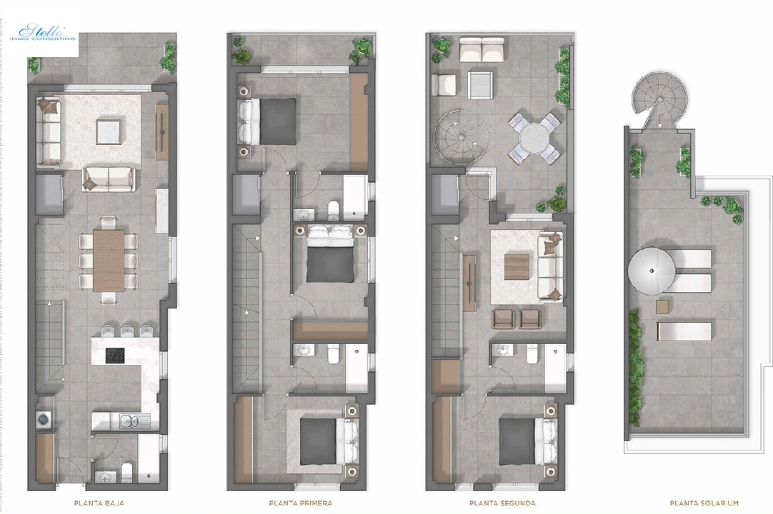Doppelhaushälfte in Guardamar del Segura zu verkaufen, Wohnfläche 202 m², Zustand Erstbezug, Grundstück 148 m², 4 Schlafzimmer, 4 Badezimmer, ref.: HA-GUN-150-D01-10