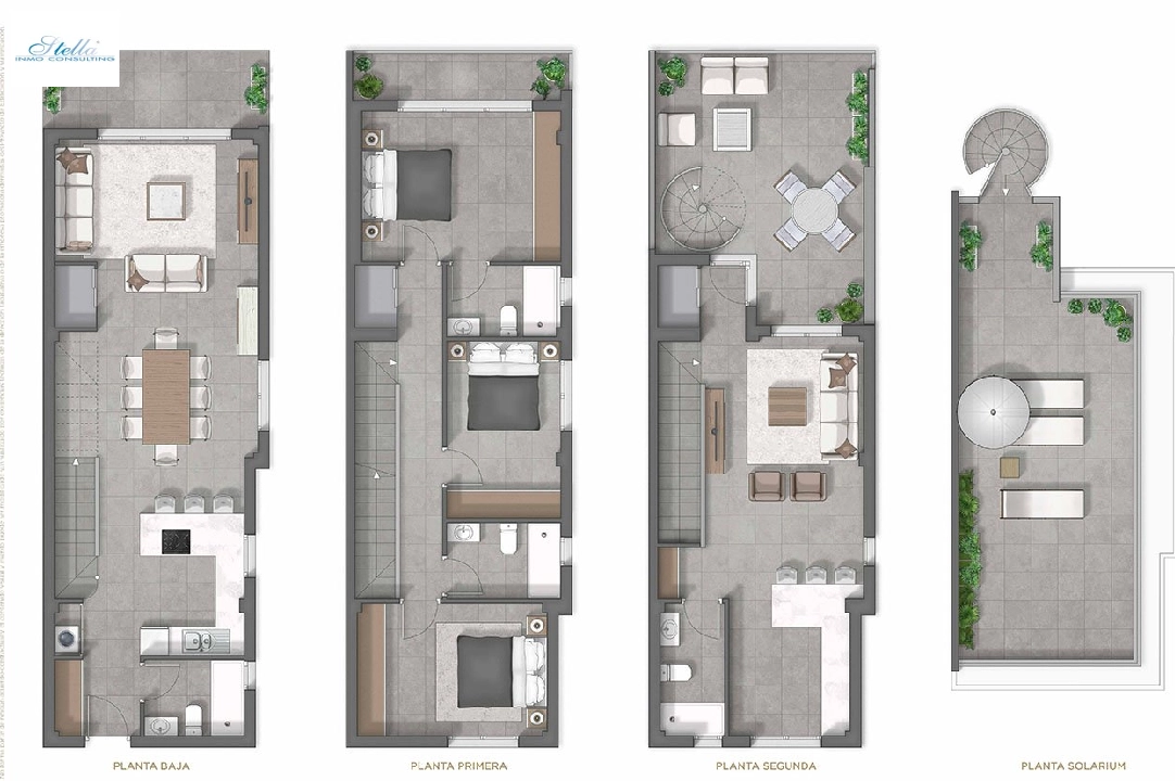 Doppelhaushälfte in Guardamar del Segura zu verkaufen, Wohnfläche 202 m², Zustand Erstbezug, Grundstück 148 m², 4 Schlafzimmer, 4 Badezimmer, ref.: HA-GUN-150-D01-11