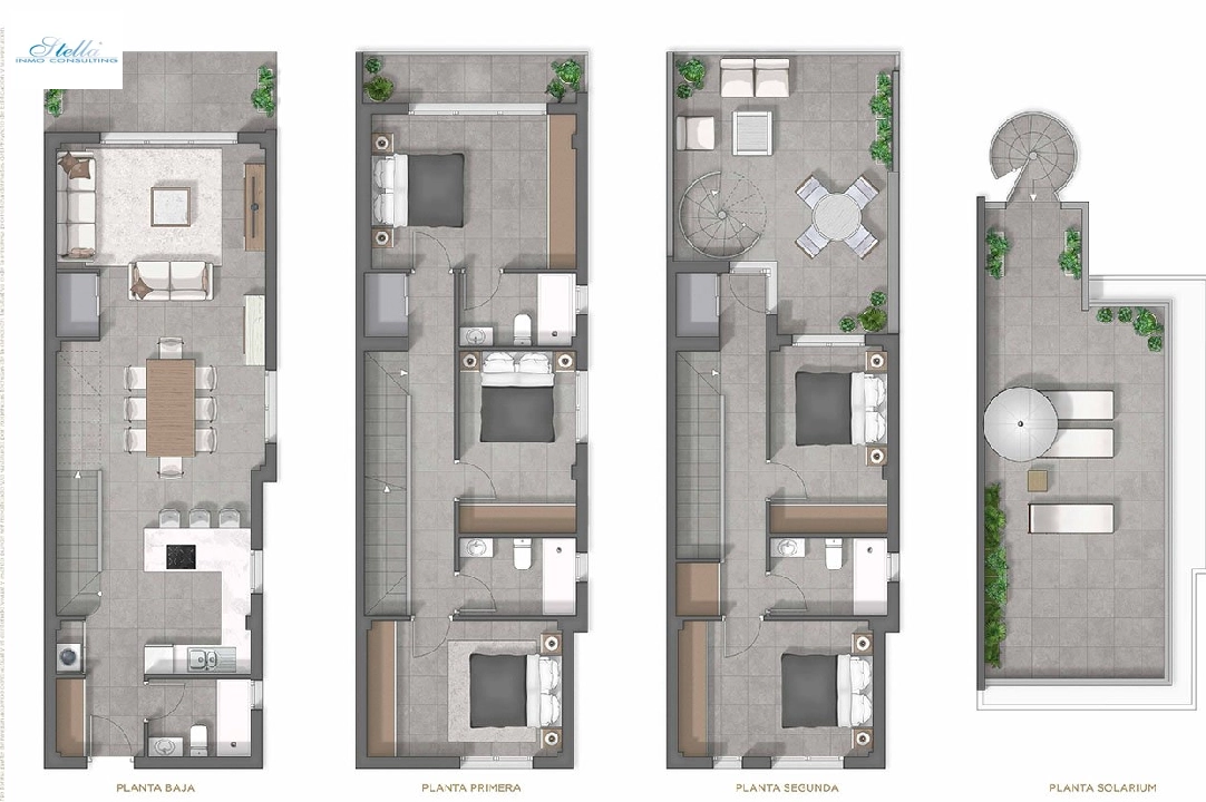 Doppelhaushälfte in Guardamar del Segura zu verkaufen, Wohnfläche 202 m², Zustand Erstbezug, Grundstück 148 m², 4 Schlafzimmer, 4 Badezimmer, ref.: HA-GUN-150-D01-12