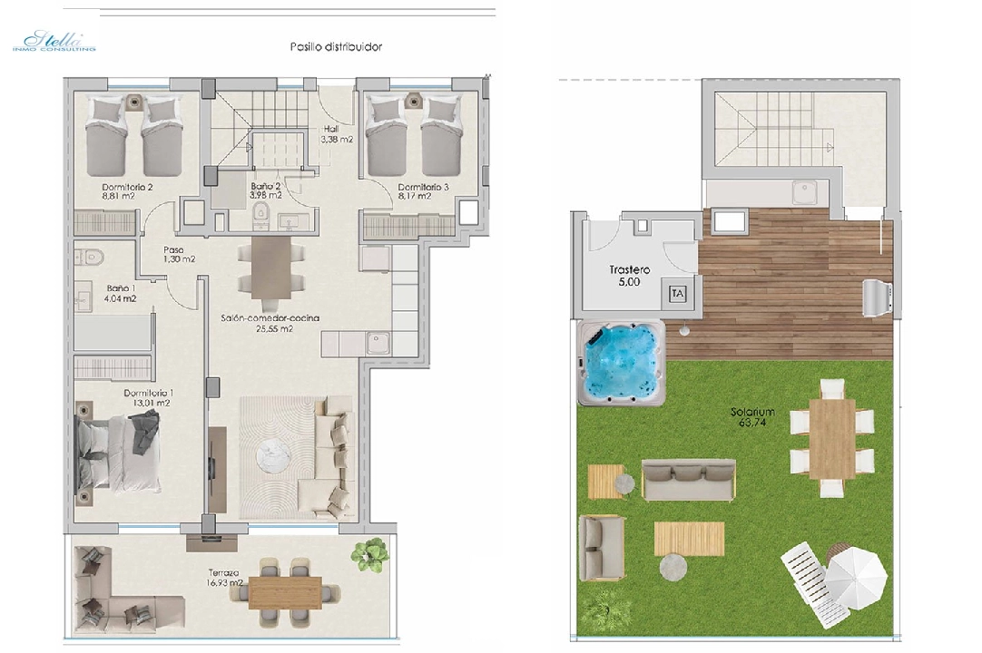 Penthouse Apartment in Santa Pola zu verkaufen, Wohnfläche 251 m², Zustand Erstbezug, 3 Schlafzimmer, 2 Badezimmer, Pool, ref.: HA-SPN-702-A04-14