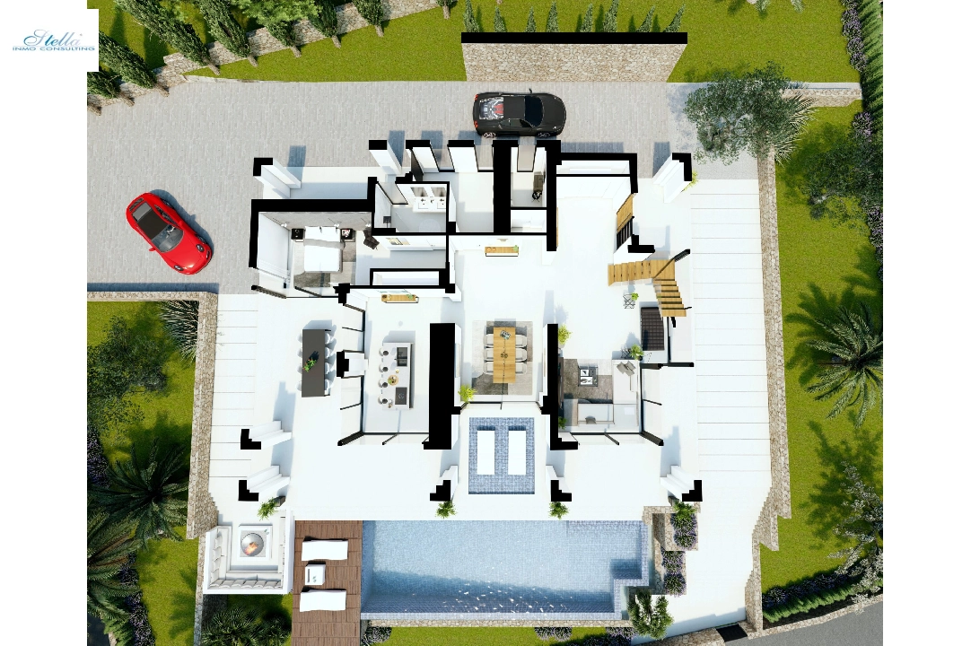 Villa in Benissa(Benissa Costa) zu verkaufen, Wohnfläche 574 m², Klimaanlage, Grundstück 1372 m², 4 Schlafzimmer, 4 Badezimmer, ref.: BP-7015BEN-25