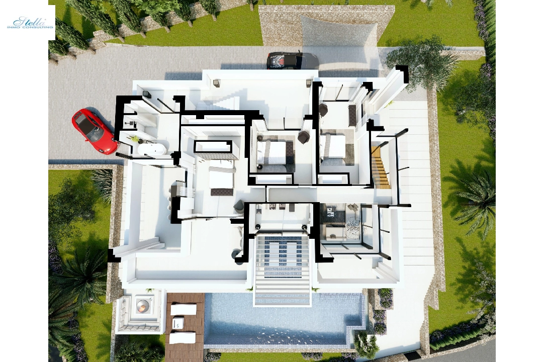 Villa in Benissa(Benissa Costa) zu verkaufen, Wohnfläche 574 m², Klimaanlage, Grundstück 1372 m², 4 Schlafzimmer, 4 Badezimmer, ref.: BP-7015BEN-26