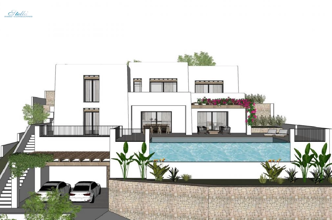 Villa in Moraira zu verkaufen, Grundstück 1000 m², 4 Schlafzimmer, 4 Badezimmer, Pool, ref.: COB-3416-1