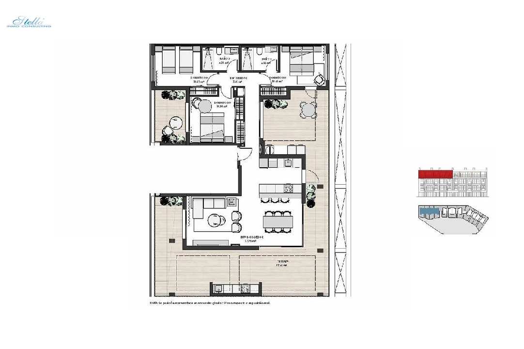 Penthouse Apartment in Los Alcazares zu verkaufen, Wohnfläche 187 m², Zustand Erstbezug, 3 Schlafzimmer, 2 Badezimmer, Pool, ref.: HA-LAN-450-A03-8
