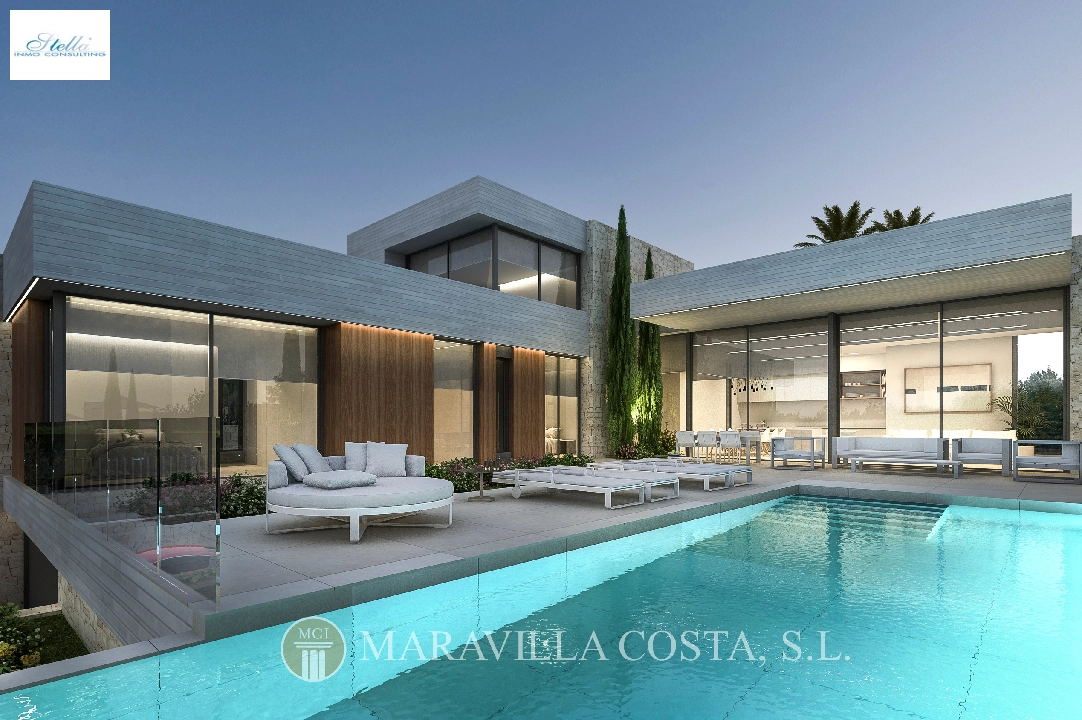 Villa in Moraira zu verkaufen, Wohnfläche 261 m², Baujahr 2023, + Fussbodenheizung, Klimaanlage, Grundstück 939 m², 4 Schlafzimmer, 4 Badezimmer, Pool, ref.: MV-2499-1
