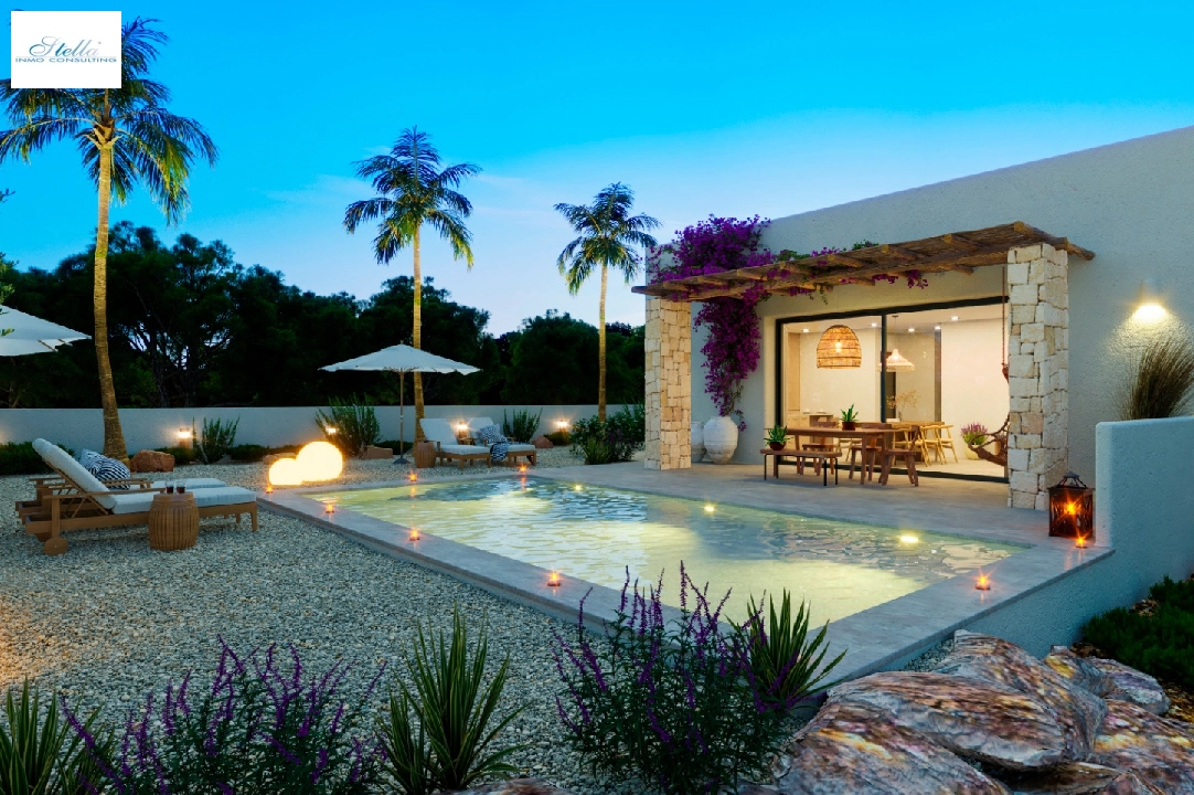 Villa in Denia(Marquesa 4) zu verkaufen, Wohnfläche 120 m², Baujahr 2025, Zustand neuwertig, + Zentralheizung, Klimaanlage, Grundstück 1085 m², 3 Schlafzimmer, 2 Badezimmer, Pool, ref.: UM-UV-HEBE-10