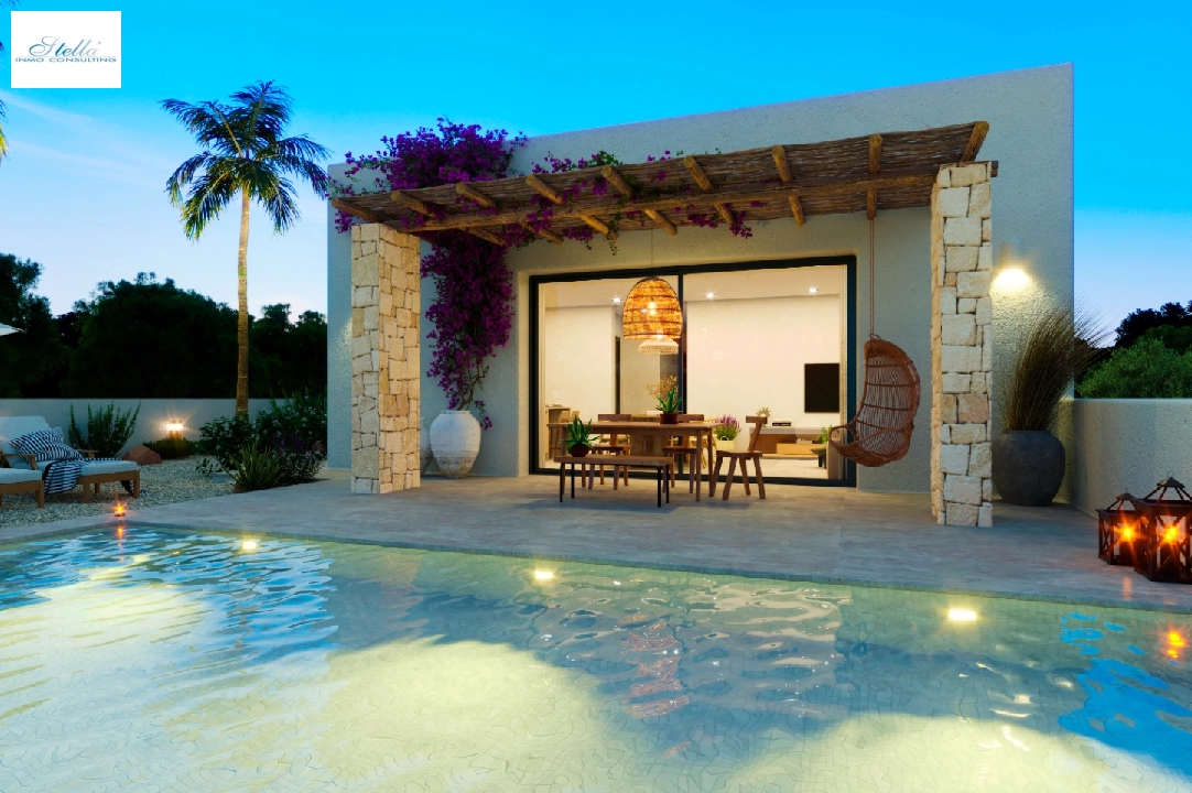 Villa in Denia(Marquesa 4) zu verkaufen, Wohnfläche 120 m², Baujahr 2025, Zustand neuwertig, + Zentralheizung, Klimaanlage, Grundstück 1085 m², 3 Schlafzimmer, 2 Badezimmer, Pool, ref.: UM-UV-HEBE-13