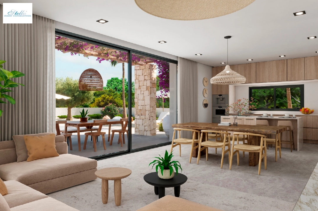 Villa in Denia(Marquesa 4) zu verkaufen, Wohnfläche 120 m², Baujahr 2025, Zustand neuwertig, + Zentralheizung, Klimaanlage, Grundstück 1085 m², 3 Schlafzimmer, 2 Badezimmer, Pool, ref.: UM-UV-HEBE-8