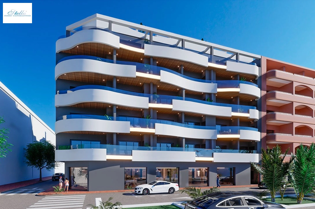 Etagen Apartment in Torrevieja zu verkaufen, Wohnfläche 101 m², Zustand Erstbezug, 3 Schlafzimmer, 2 Badezimmer, Pool, ref.: HA-TON-203-A02-1