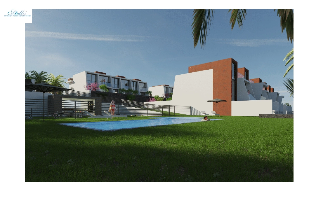 Stadthaus in Calpe(Marisol Park) zu verkaufen, Wohnfläche 106 m², Klimaanlage, Grundstück 138 m², 3 Schlafzimmer, 2 Badezimmer, Pool, ref.: CA-B-1687-AMB-1