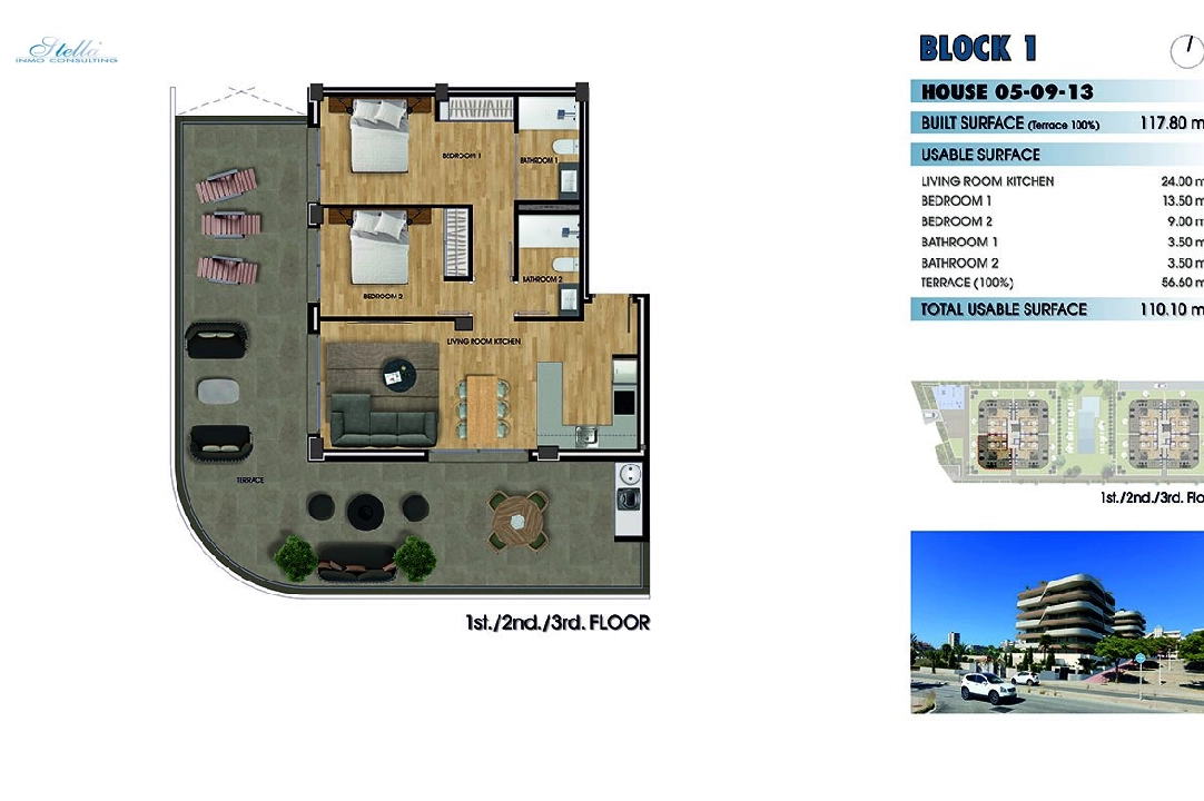 Etagen Apartment in Los Arenales del Sol zu verkaufen, Wohnfläche 117 m², Zustand Erstbezug, 2 Schlafzimmer, 2 Badezimmer, Pool, ref.: HA-ADN-141-A01-30