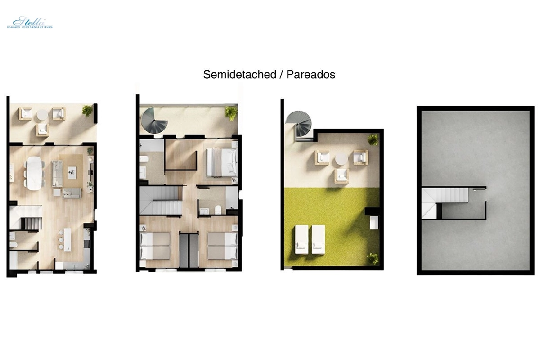 Doppelhaushälfte in Finestrat zu verkaufen, Wohnfläche 282 m², Zustand Erstbezug, Klimaanlage, 3 Schlafzimmer, 2 Badezimmer, ref.: HA-FIN-380-D01-15